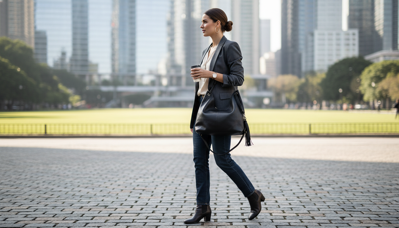 Large-Capacity Genuine Leather Tote for City Commutes