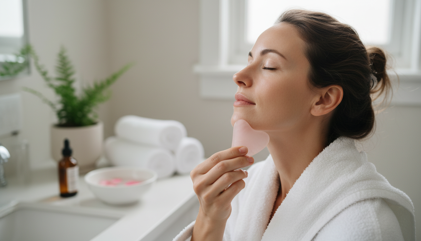 10-Step Gua Sha Flow: Sculpt, De-Puff, and Unwind