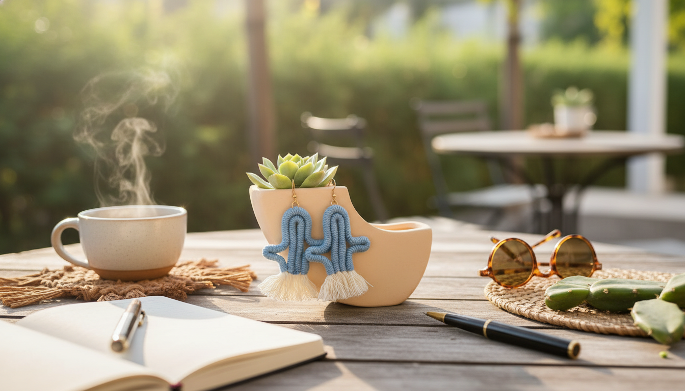 Quirky Handmade Knitted Cactus Drop Earrings Guide