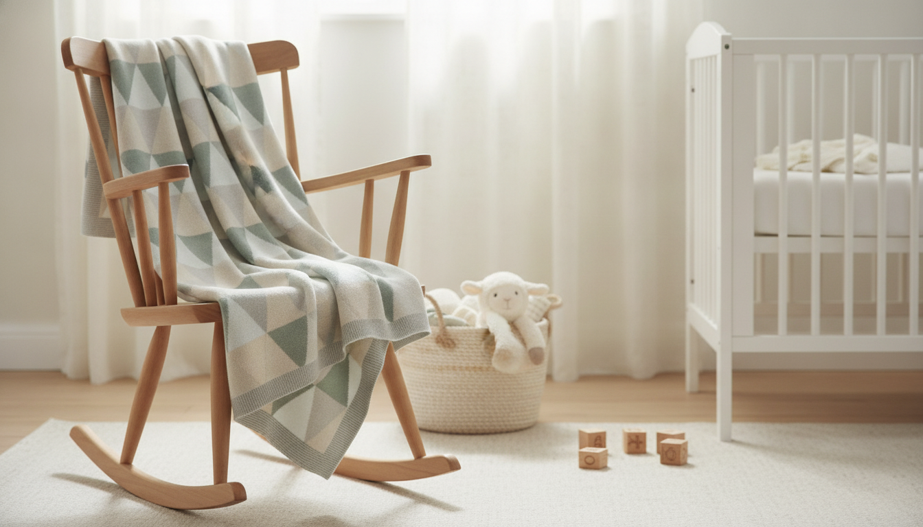 Soft Knit Baby Blanket 90x70 cm in Classic Plaid
