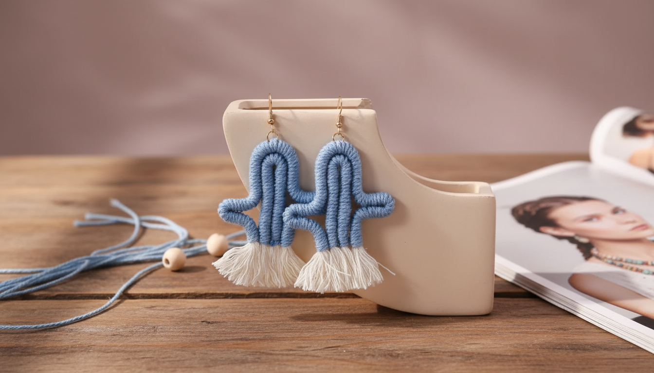Materials Used to Make Knitted Cactus Drop Earrings